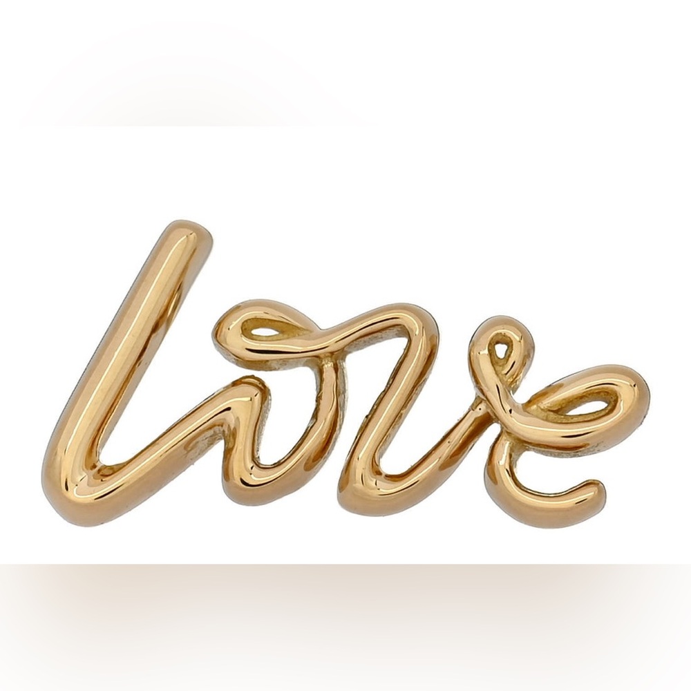 Tiffany & Co. Paloma Picasso Love Script Stud Earring Single Earring Gold Box